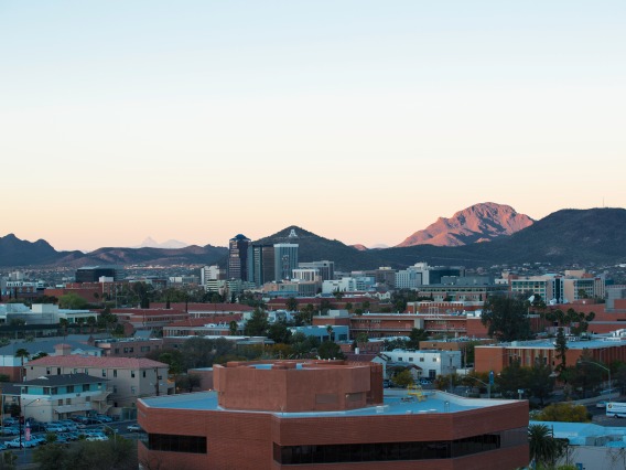 Tucson city skyline at dusk